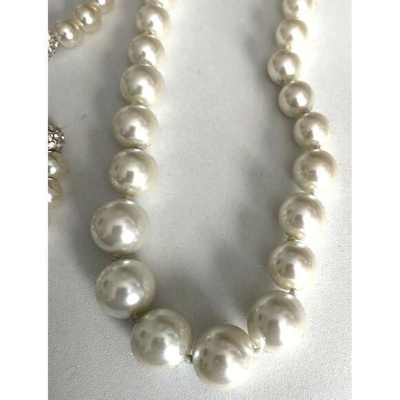 Anne Klein Silver Tone 4-PC Faux Pearls Necklace &Bracelet Set w/Crytal Accents - Picture 6 of 6